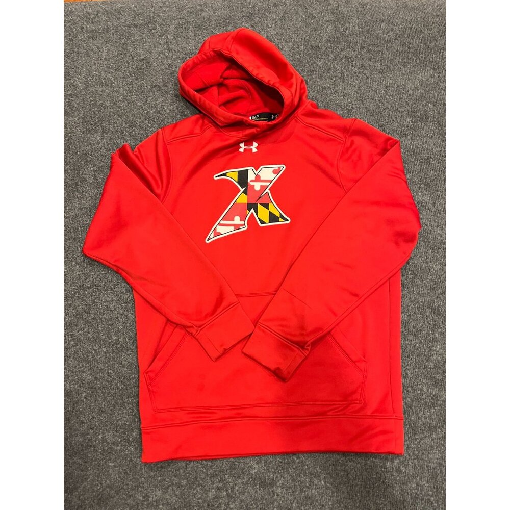 underarmour hoodie size small sm/p maryland terps red pullover
